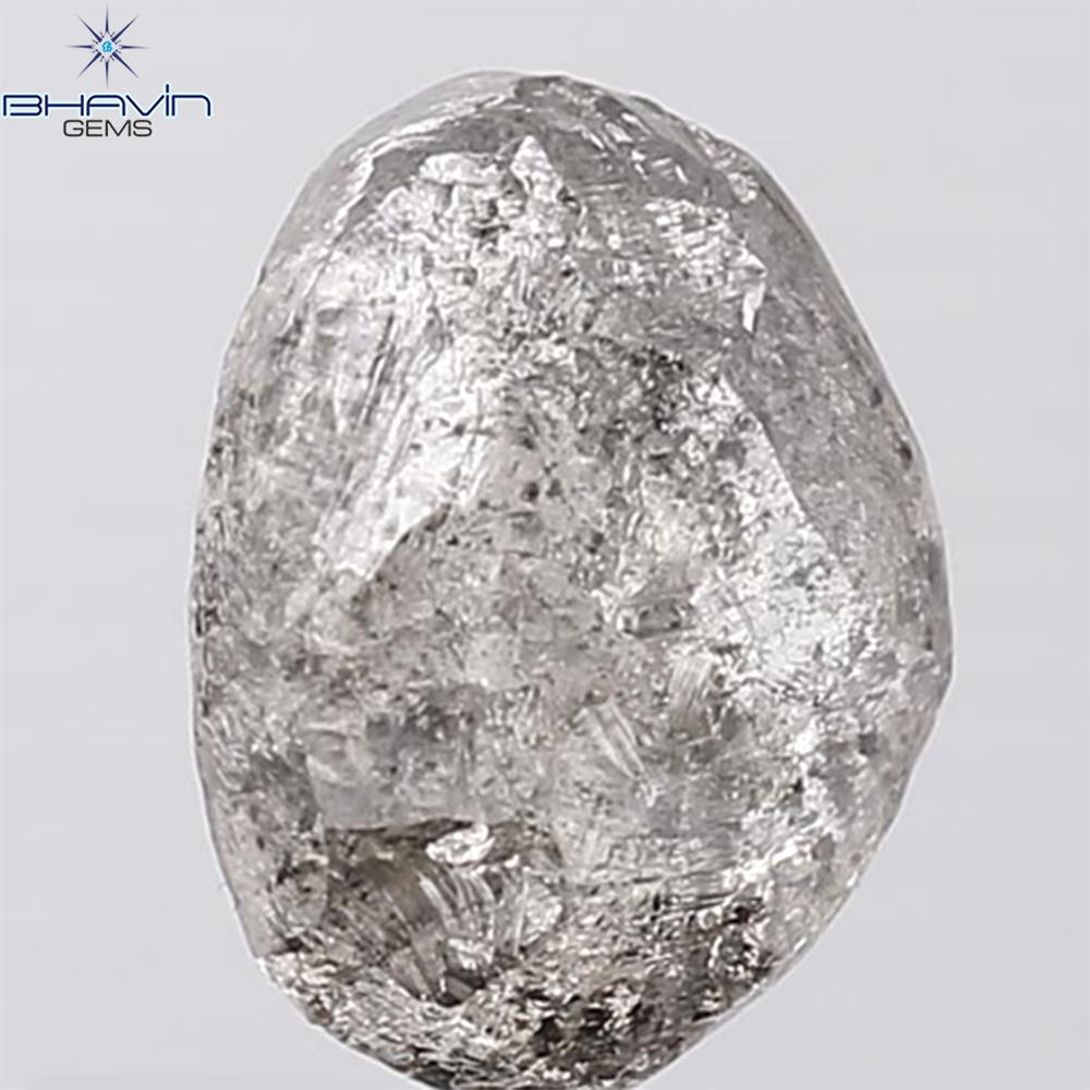 4.01 CT Rough Shape Natural Diamond Salt And Papper Color I3 Clarity (10.40 MM)