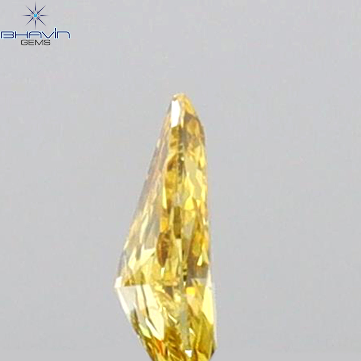 0.07 CT Pear Shape Natural Diamond Orange Yellow Color VS1 Clarity (3.84 MM)
