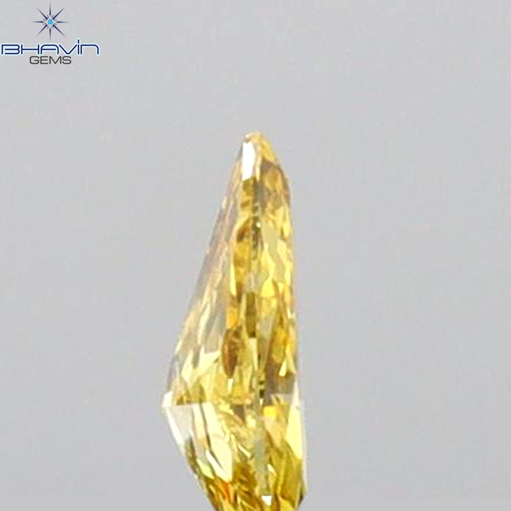 0.07 CT Pear Shape Natural Diamond Orange Yellow Color VS1 Clarity (3.84 MM)