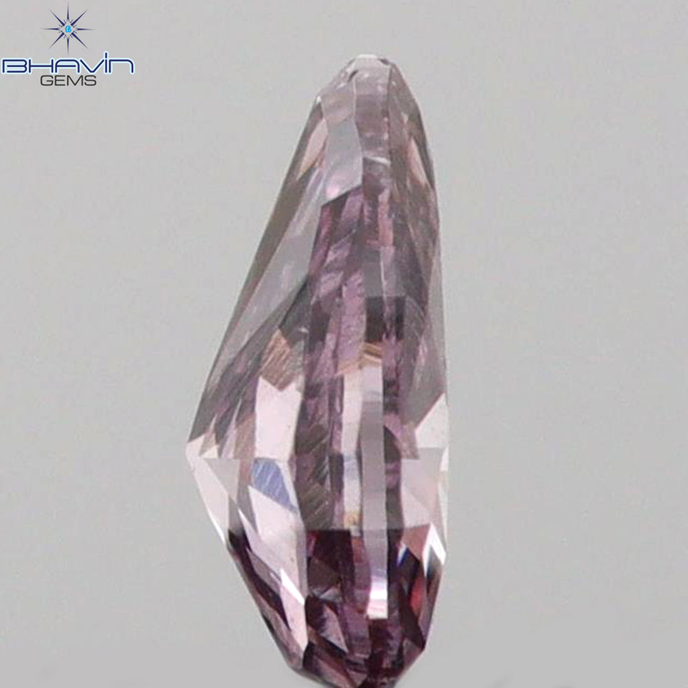 0.07 CT Pear Shape Natural Diamond Pink Color SI1 Clarity (3.35 MM)