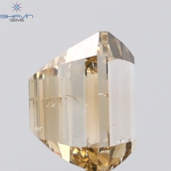 1.02 CT Emerald Diamond Natural Brown Orange Color SI1 Clarity (5.60 MM)