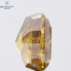0.81 CT Cushion Diamond Natural Brown Orange Color I2 Clarity (5.13 MM)