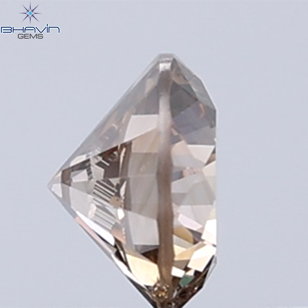 0.34 CT Natural Round Diamond Brown Color Clarity SI1 (4.37 MM)