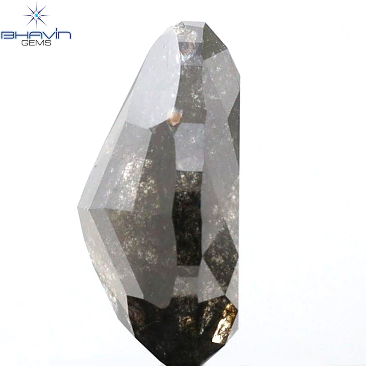 1.96 CT ペアシェイプ 天然ルースダイヤモンド ソルト＆ペッパーカラー I3 クラリティ (9.41 MM)