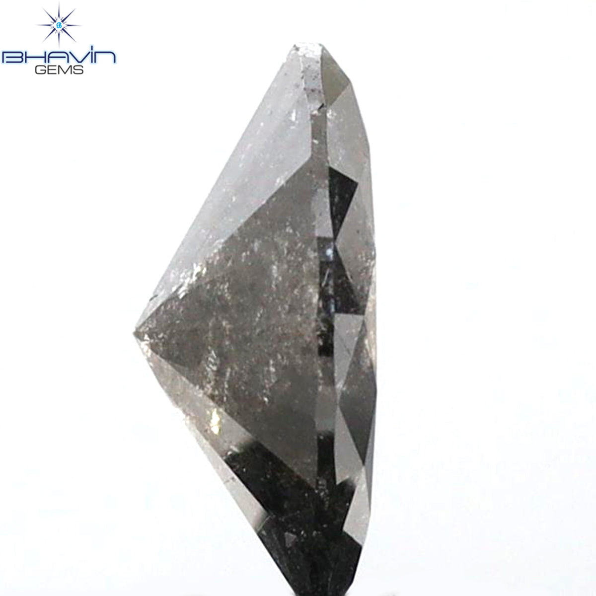 1.06 CT マーキスシェイプ 天然ルースダイヤモンド ブラック（ソルトアンドペッパー）カラー I3 クラリティ（9.08 MM）