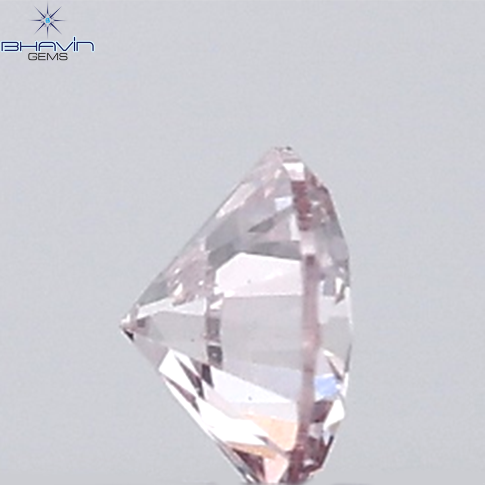 0.18 CT ラウンド ローズ カット シェイプ 天然ダイヤモンド ピンク色 I2 クラリティ (3.86 MM)