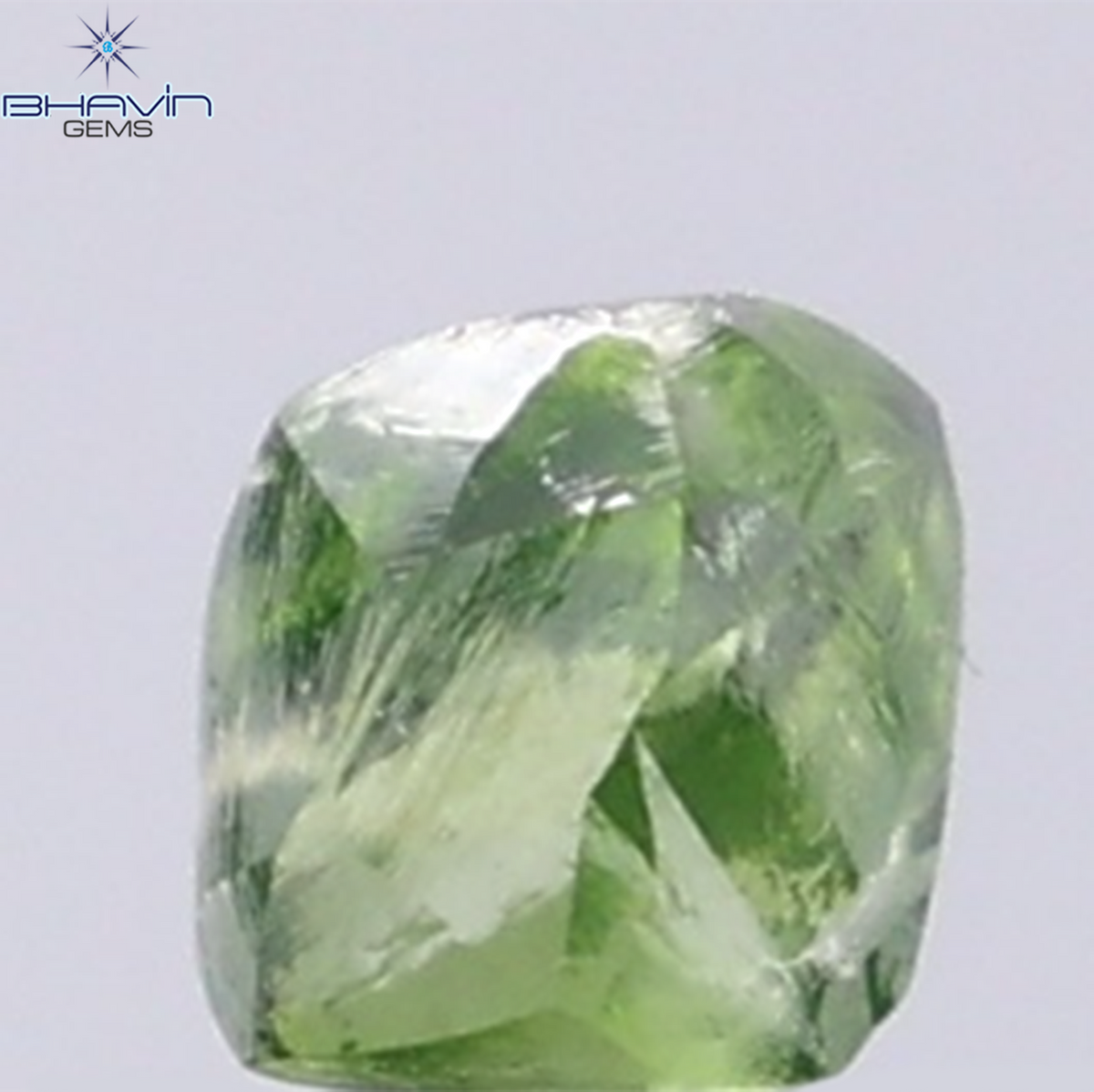 0.92 CT Natural Rough Diamond Enhanced Green Color Clarity VS (5.77 MM)