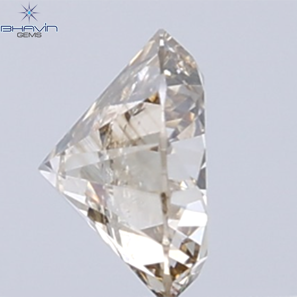 0.35 CT Natural Round Diamond Brown Color Clarity SI2 (4.56 MM)