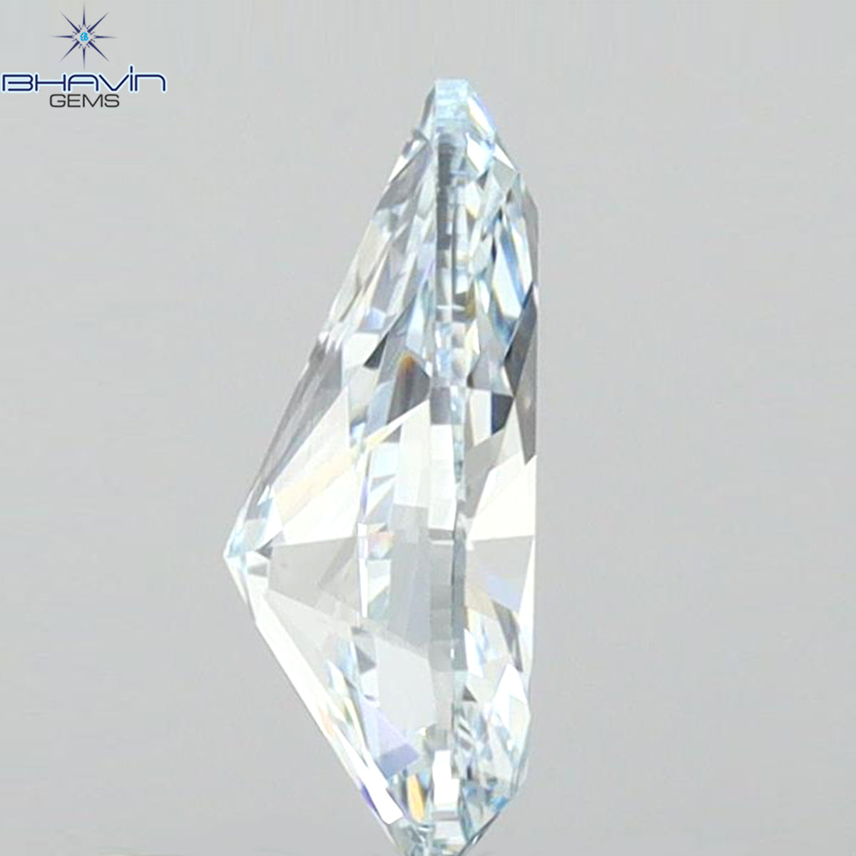 0.63 CT Natural Pear Diamond Enhanced Blue Color VS2 Clarity (7.44 MM)