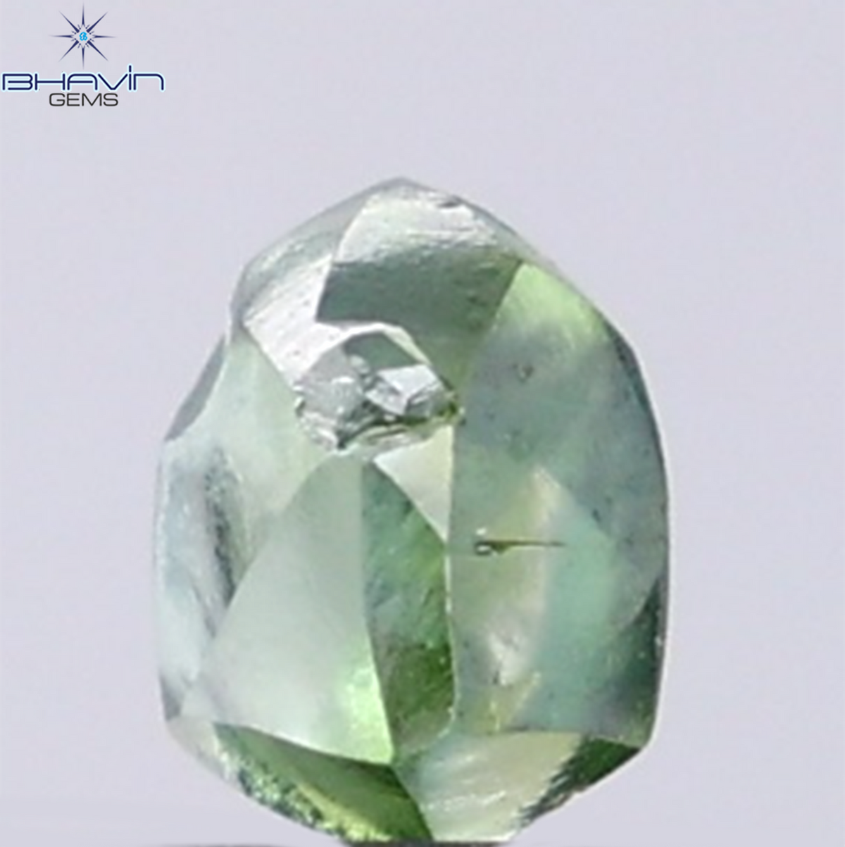 0.99 CT Natural Rough Diamond Enhanced Green Color Clarity VS (5.94 MM)