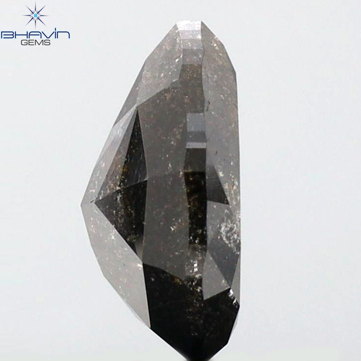 1.26 CT ペアシェイプ 天然ルースダイヤモンド ソルト＆ペッパーカラー I3 クラリティ (6.00 MM)