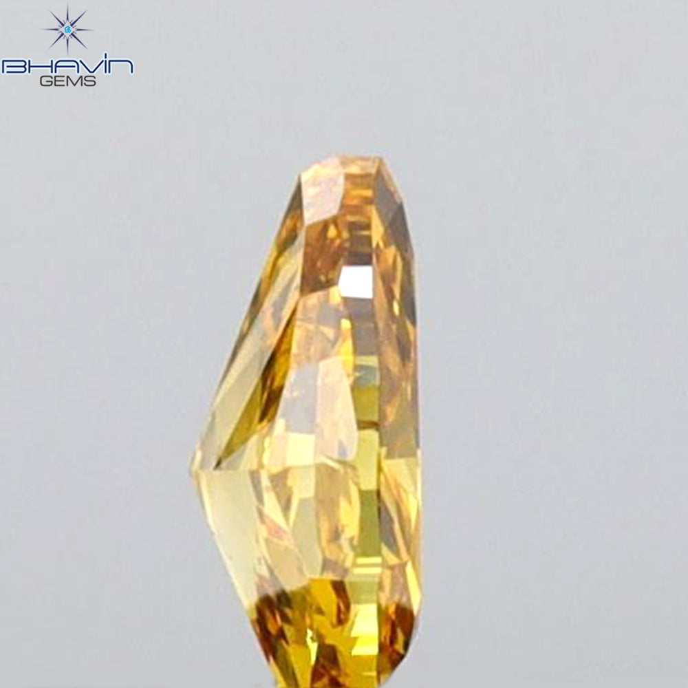 0.17 CT Pear Shape Natural Diamond Orange Color VS1 Clarity (4.52 MM)