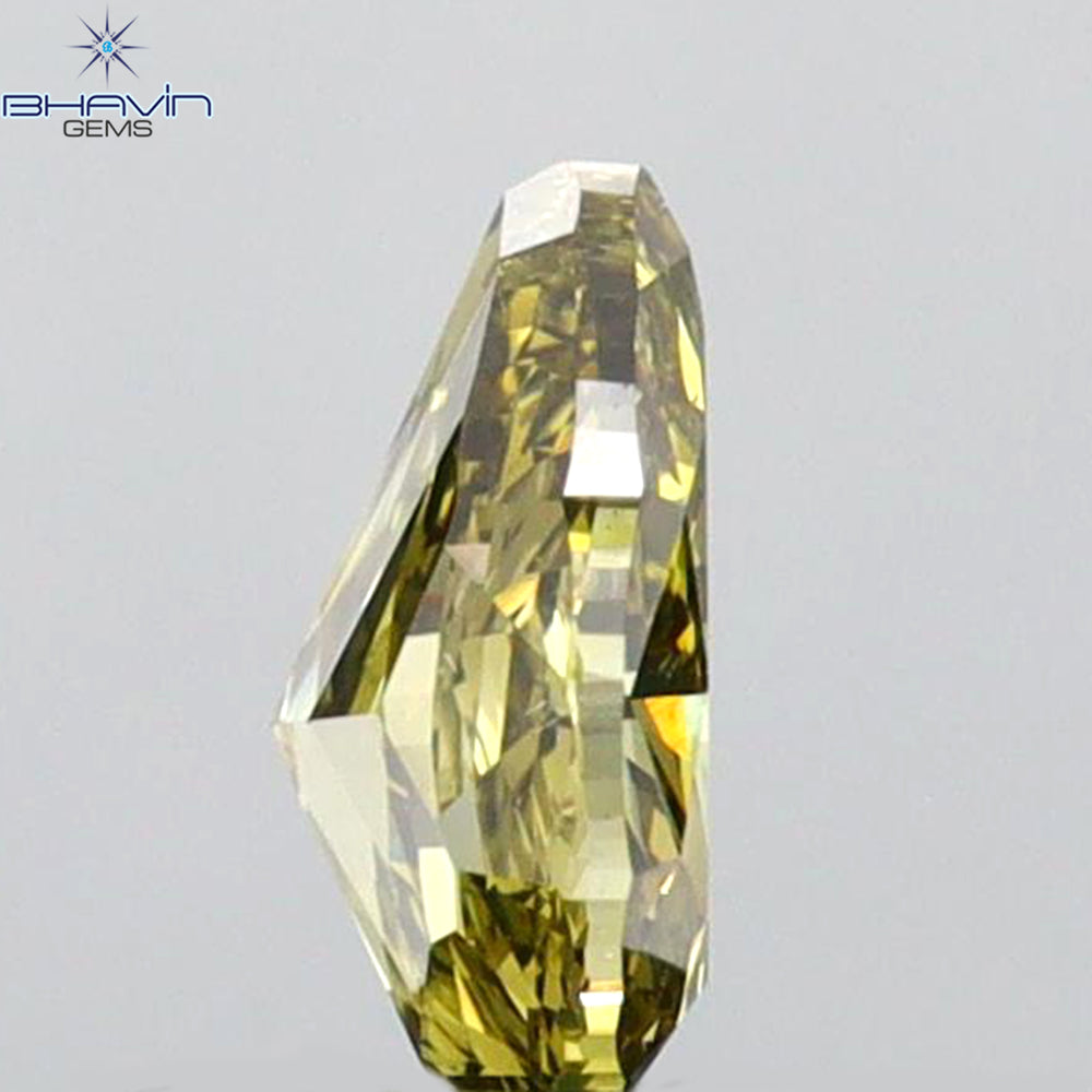 0.40 CT Pear Shape Natural Diamond Green (CHAMELEON) Color VS2 Clarity (5.51 MM)