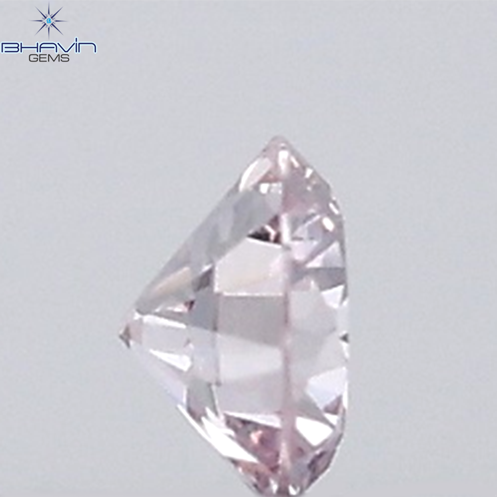 0.18 CT ラウンド ローズ カット シェイプ 天然ダイヤモンド ピンク色 I2 クラリティ (3.86 MM)