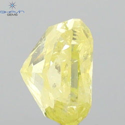 0.62 CT Cushion Shape Natural Diamond Yellow Color I3 Clarity (4.82 MM)