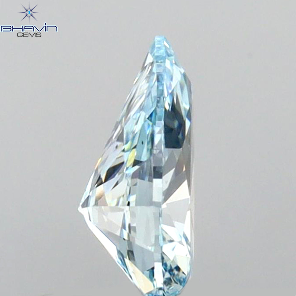 0.50 CT Pear Shape Natural Diamond Blue Color VS2 Clarity (6.70 MM)