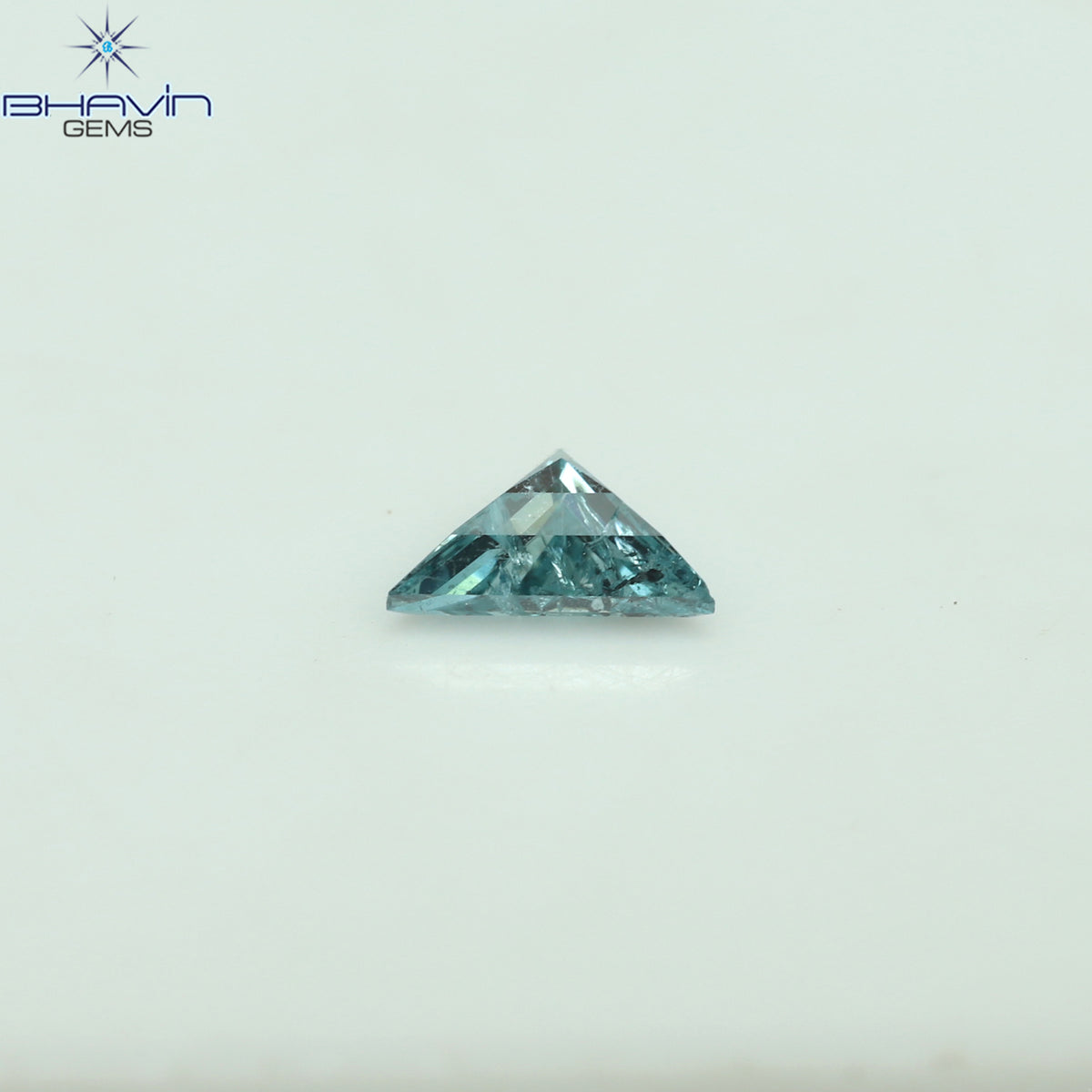 0.19 CT Triangle Shape Natural Diamond Blue Color I2 Clarity (4.64 MM)