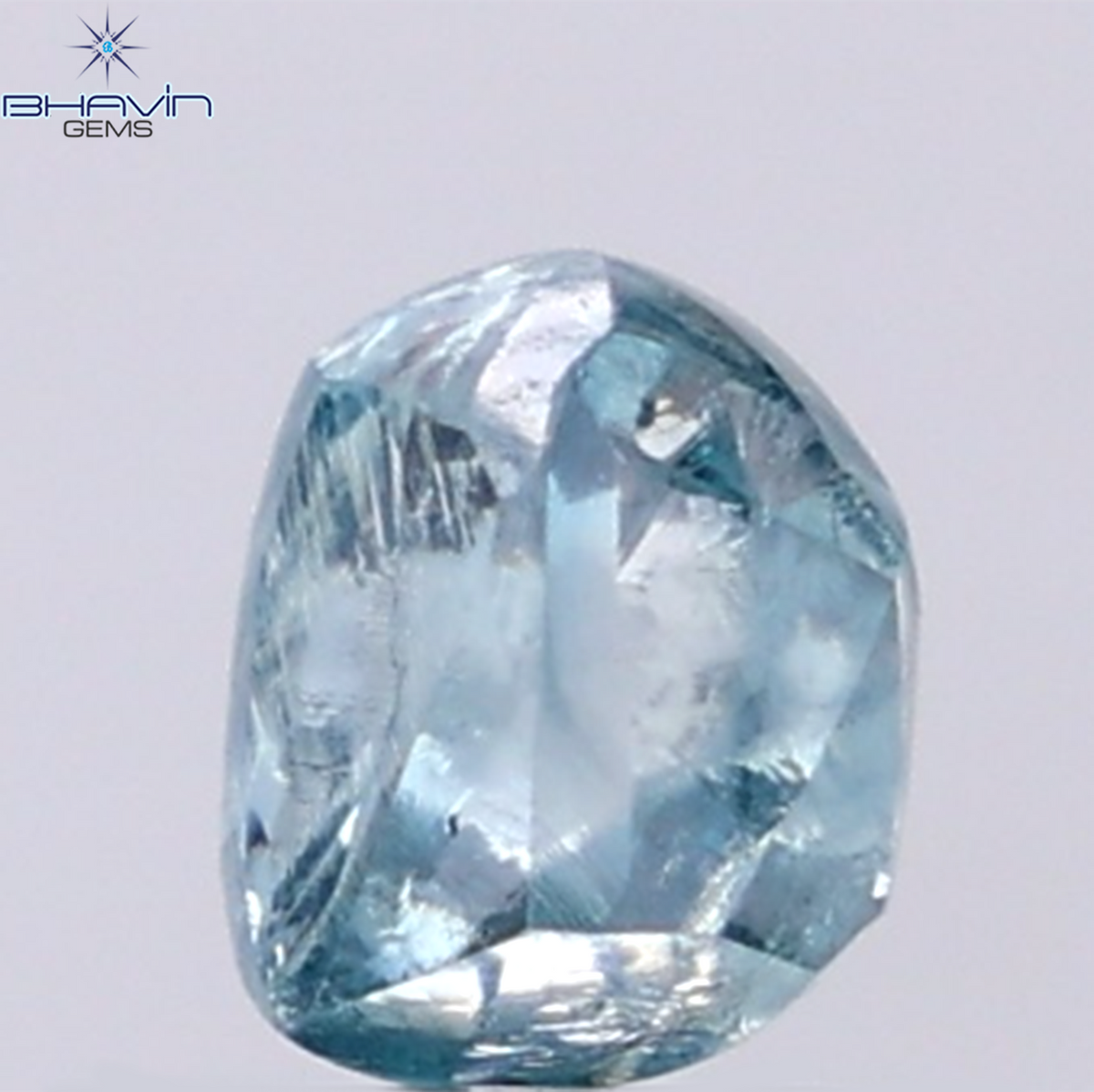 1.44 CT Natural Rough Diamond Enhanced Blue Color Clarity VS (6.16 MM)