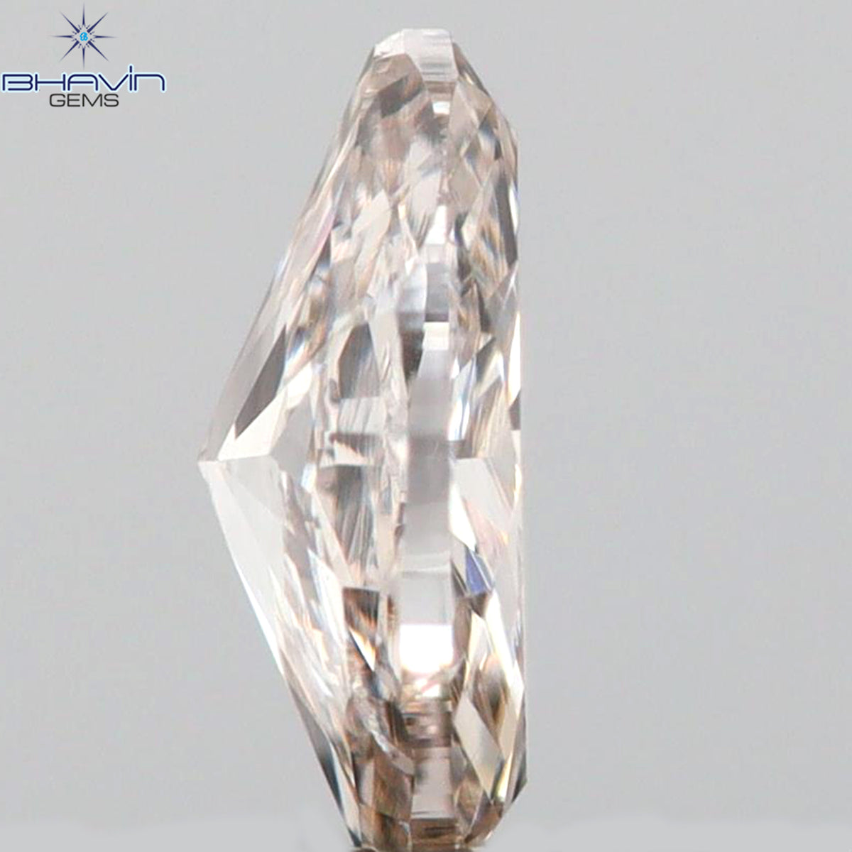 0.10 CT マーキス シェイプ ナチュラル ルース ダイヤモンド ブラウン ピンク カラー VS2 クラリティ (5.00 MM)