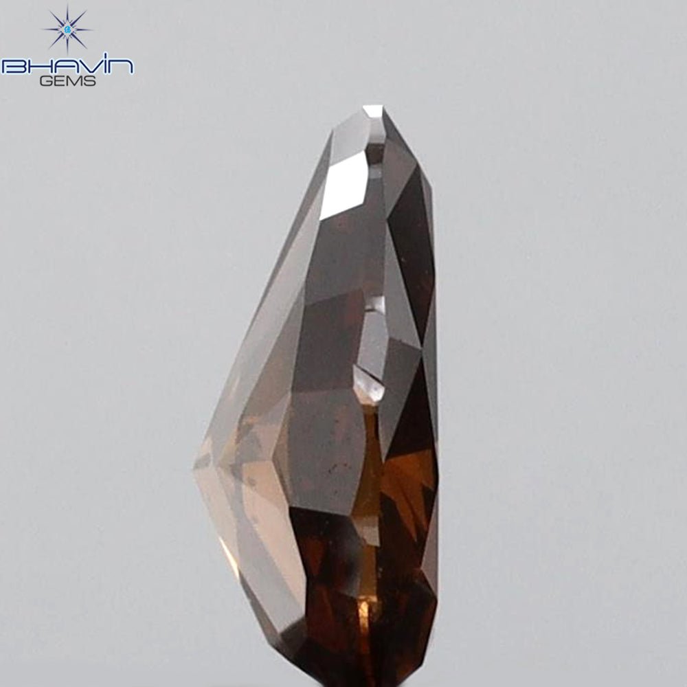 0.51 CT Pear Shape Natural Diamond Red Brown Color SI1 Clarity (6.26 MM)