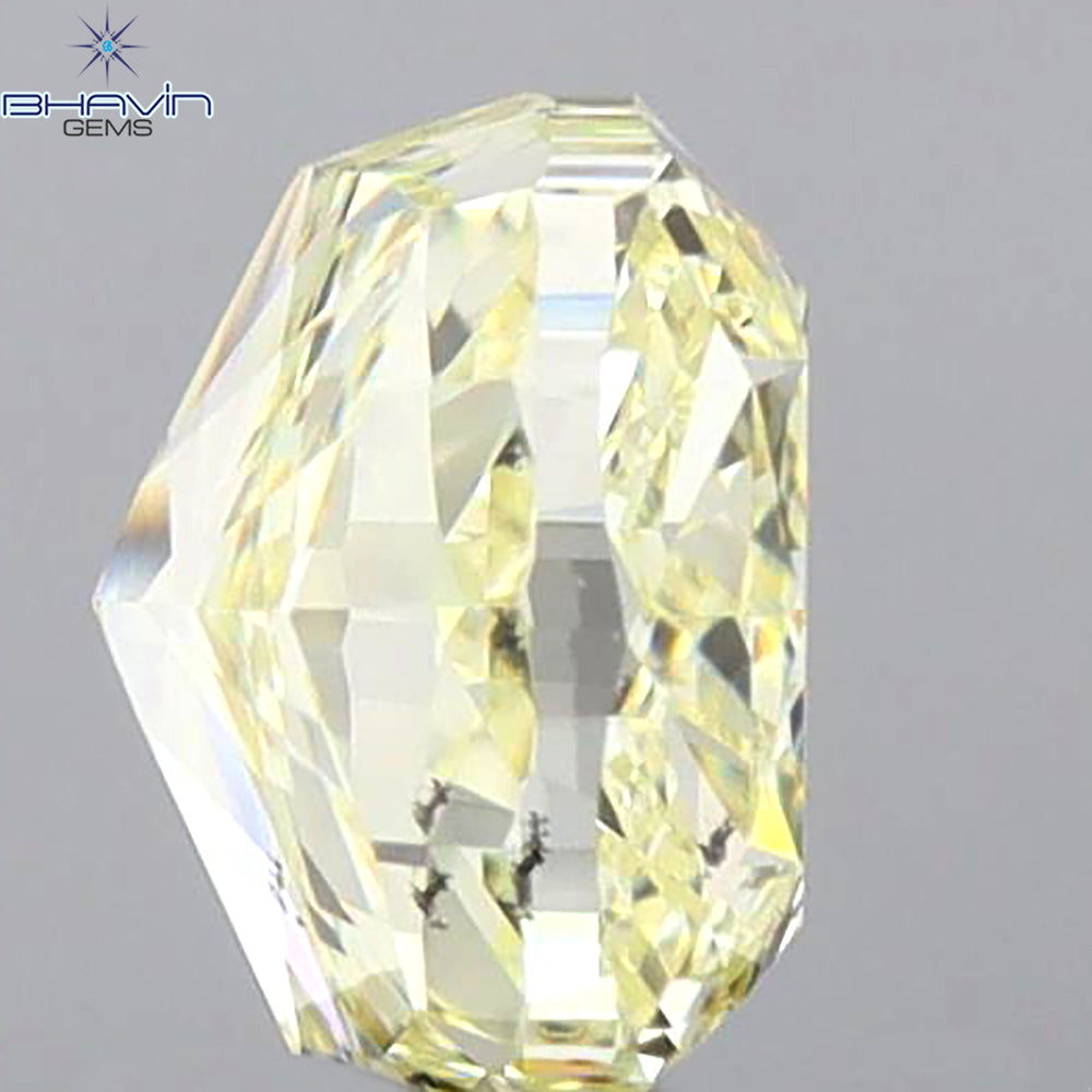 1.02 CT Cushion Shape Natural Diamond Yellow Color SI1 Clarity (5.38 MM)