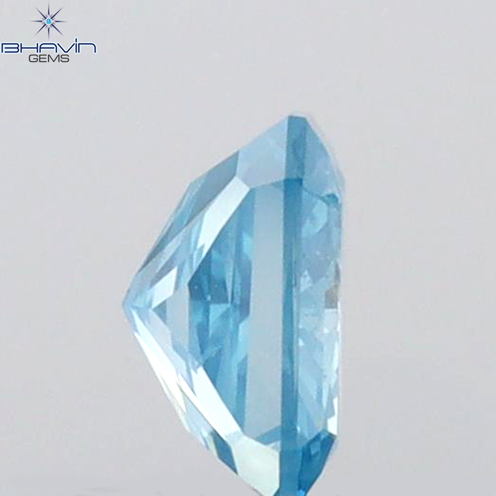 0.38 CT Radiant Diamond Blue Color Natural Diamond Clarity SI1 (4.50 MM)