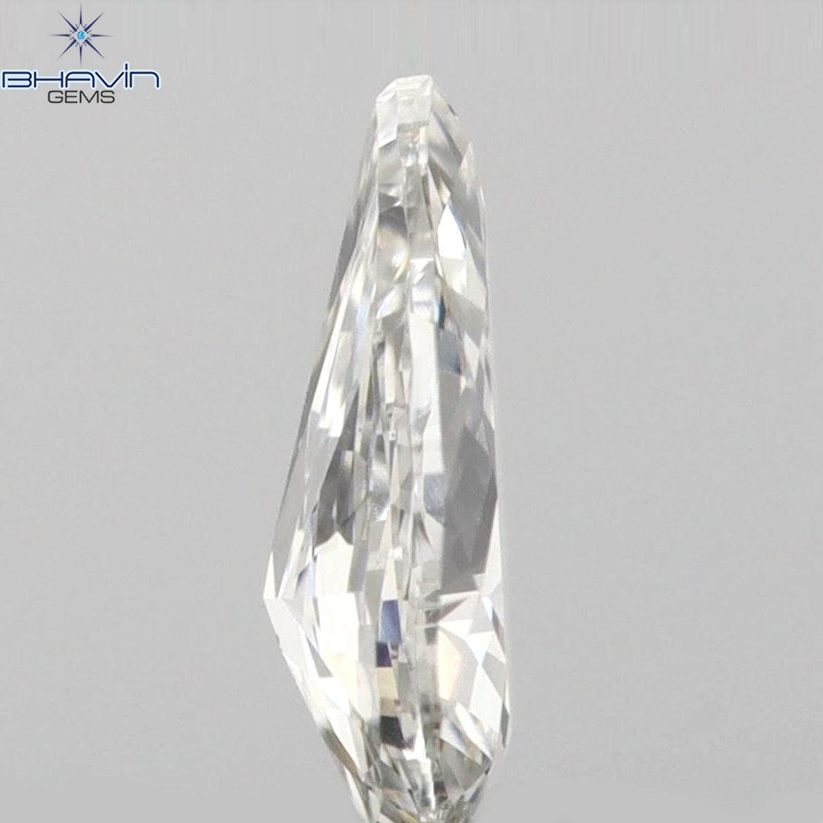 0.13 CT ペアシェイプ 天然ダイヤモンド グレーカラー VS1 クラリティ (4.72 MM)