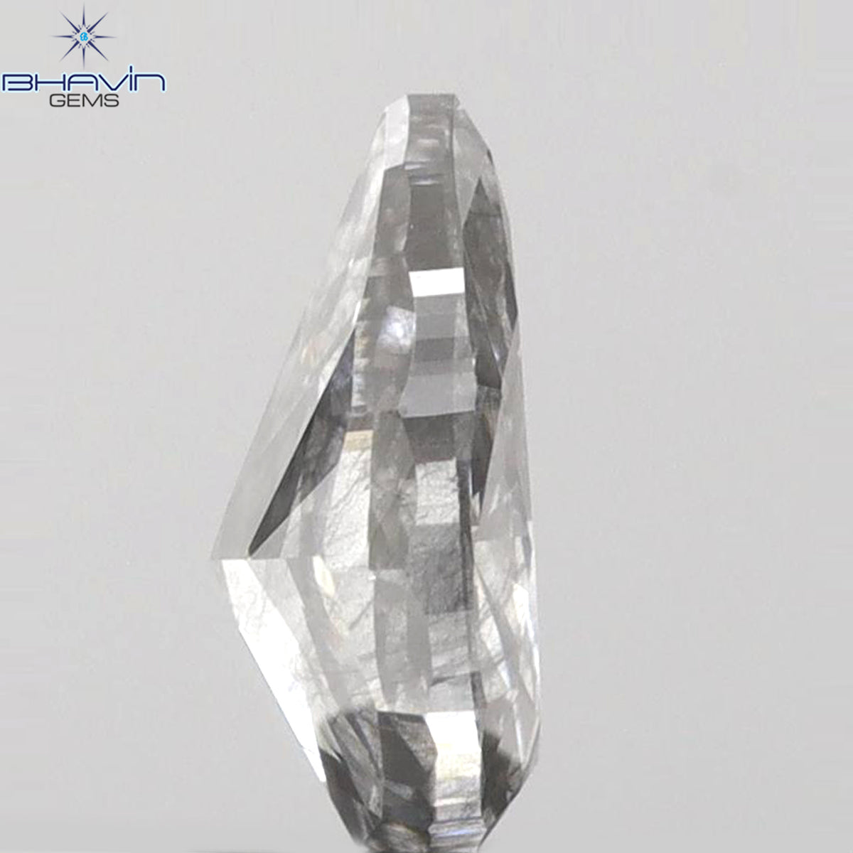 0.32 CT ペアシェイプ 天然ダイヤモンド ブルーイッシュグレーカラー SI2 クラリティ (5.51 MM)