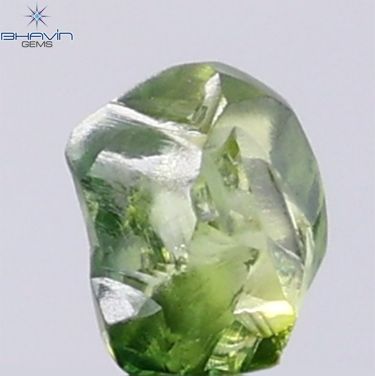 1.09 CT Natural Rough Diamond Enhanced Green Color Clarity VS (6.23 MM)