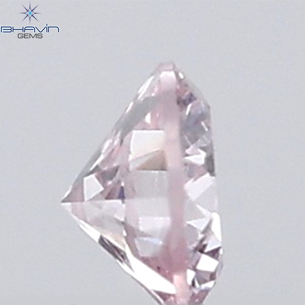 0.18 CT ラウンド ローズ カット シェイプ 天然ダイヤモンド ピンク色 I2 クラリティ (3.86 MM)