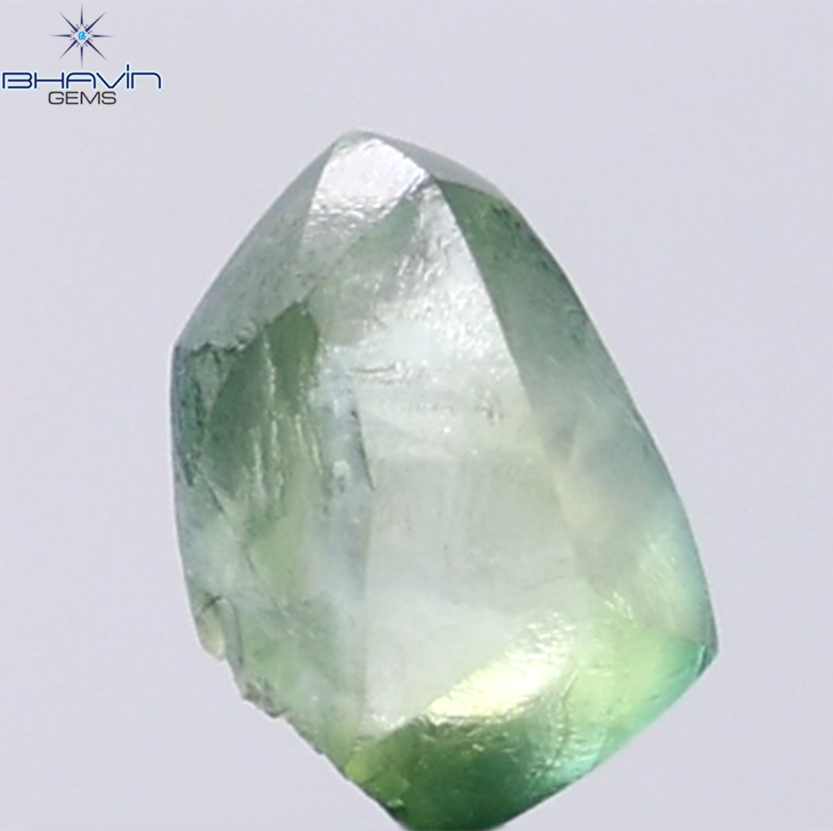 1.53 CT Natural Rough Diamond Enhanced Green Blue Color Clarity VS (7.89 MM)