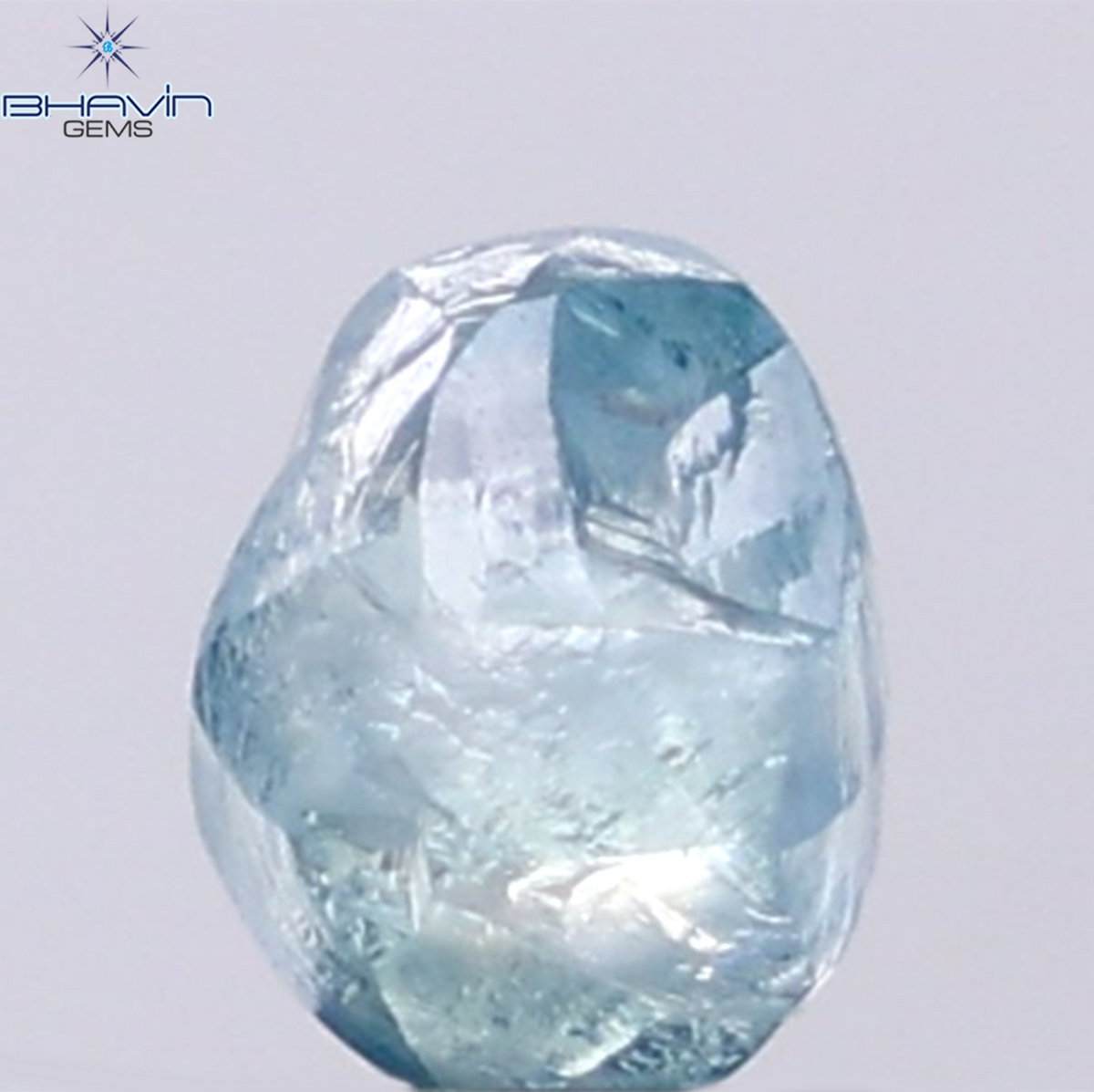 1.32 CT Natural Rough Diamond Enhanced Blue Color Clarity VS (5.45 MM)