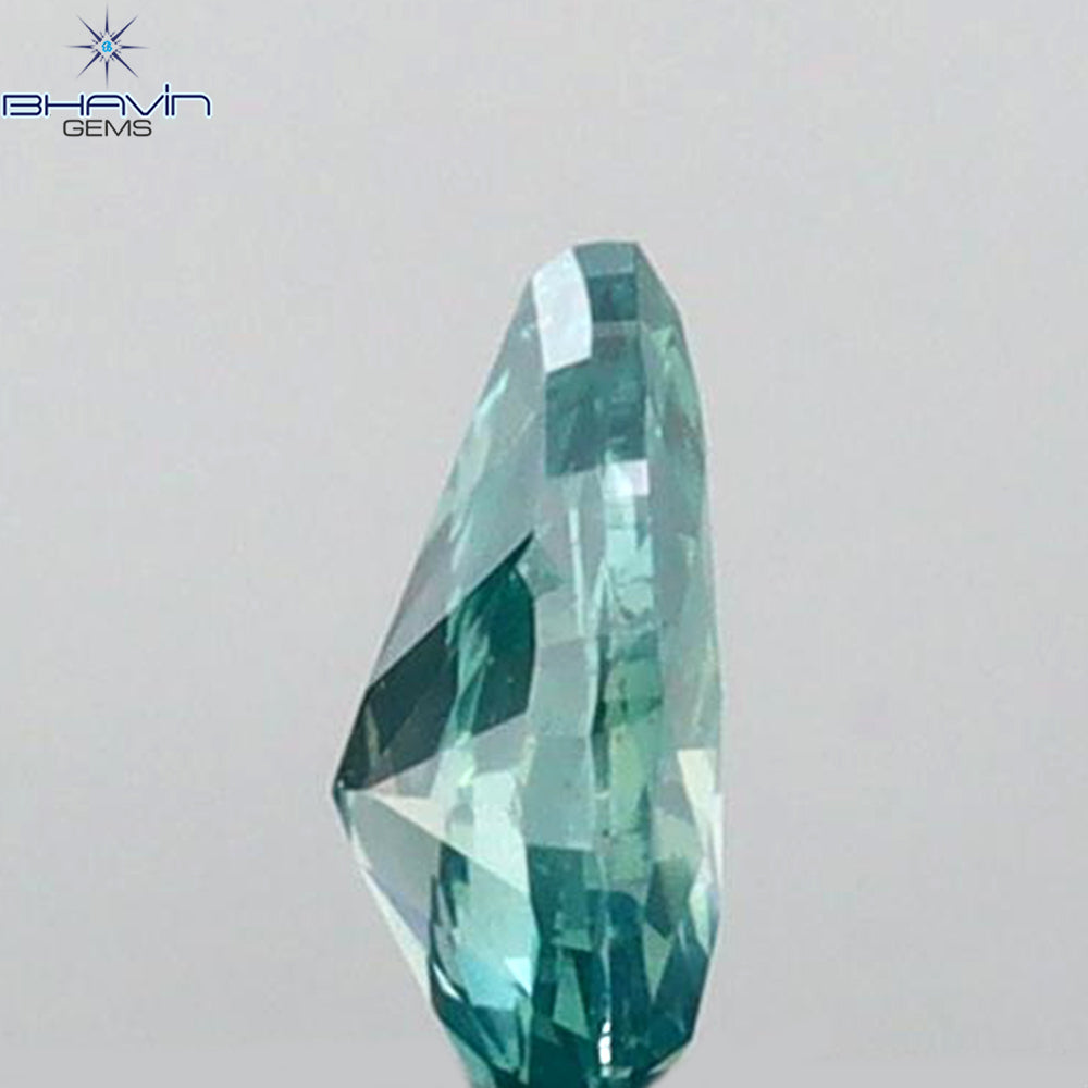 0.23 CT ペアシェイプ ナチュラル ダイヤモンド グリーン カラー I2 クラリティ (6.27 MM)