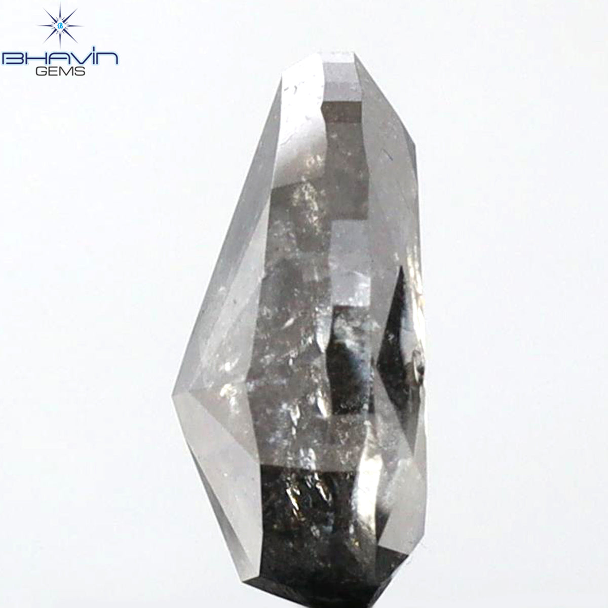 2.10 CT ペアシェイプ 天然ルースダイヤモンド ソルト＆ペッパーカラー I3 クラリティ (9.28 MM)
