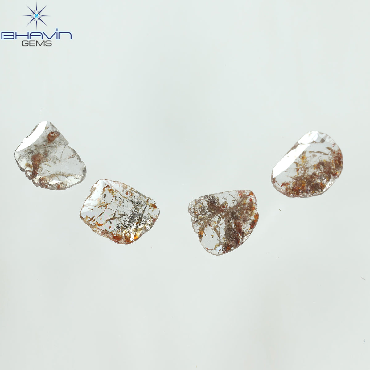 3.57 CT/5 ピース スライス シェイプ ナチュラル ルース ダイヤモンド ブラウン カラー I3 クラリティ (11.59 MM)