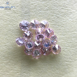 0.18 CT ラウンド ローズ カット シェイプ 天然ダイヤモンド ピンク色 I2 クラリティ (3.86 MM)