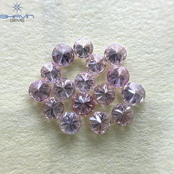 0.18 CT ラウンド ローズ カット シェイプ 天然ダイヤモンド ピンク色 I2 クラリティ (3.86 MM)