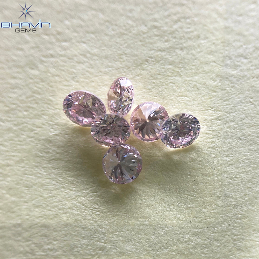 0.18 CT ラウンド ローズ カット シェイプ 天然ダイヤモンド ピンク色 I2 クラリティ (3.86 MM)