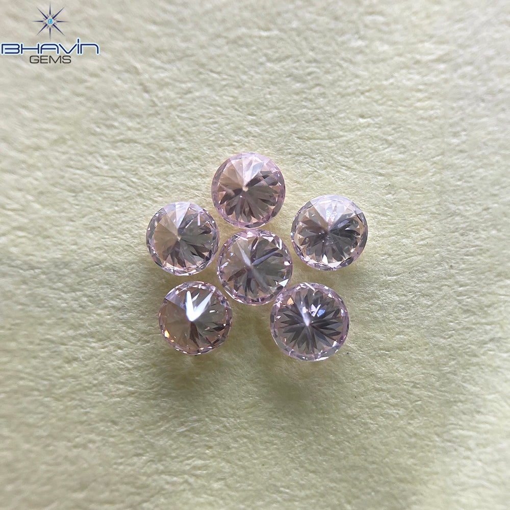 0.18 CT ラウンド ローズ カット シェイプ 天然ダイヤモンド ピンク色 I2 クラリティ (3.86 MM)