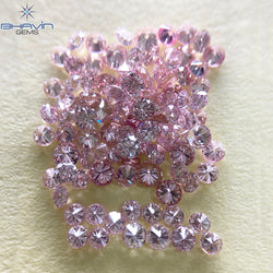 0.18 CT ラウンド ローズ カット シェイプ 天然ダイヤモンド ピンク色 I2 クラリティ (3.86 MM)