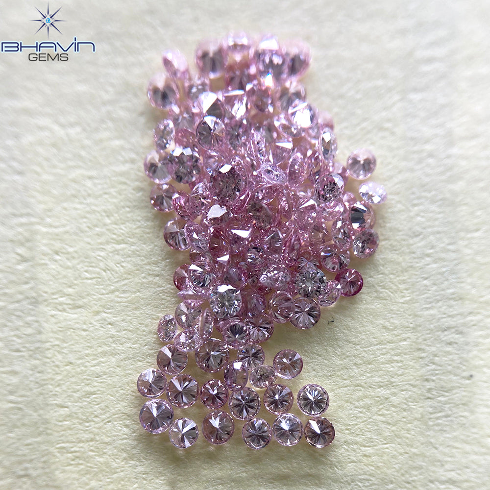 0.18 CT ラウンド ローズ カット シェイプ 天然ダイヤモンド ピンク色 I2 クラリティ (3.86 MM)