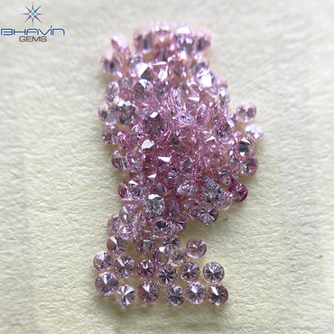 1.31 CT(122 Pcs) Round Natural Diamond Pink Color VS-SI Clarity
