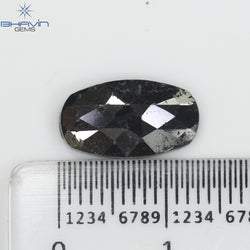 0.93 CT、0val ダイヤモンド、ブラック グレー (ソルト アンド ペッパー) カラー、クラリティ I3