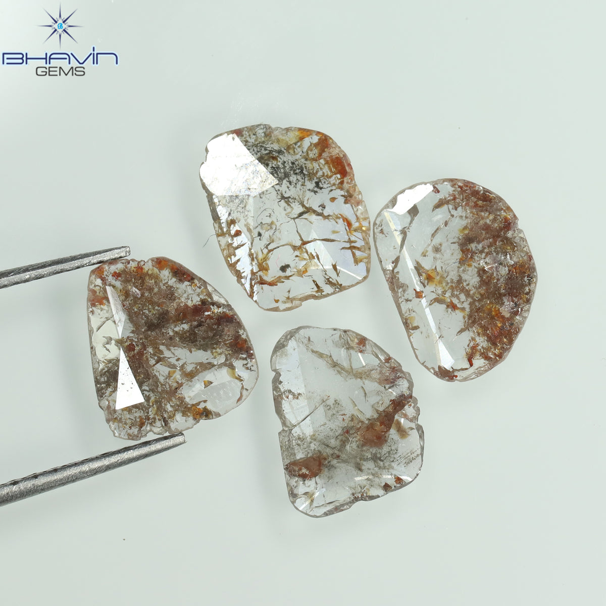 3.57 CT/5 ピース スライス シェイプ ナチュラル ルース ダイヤモンド ブラウン カラー I3 クラリティ (11.59 MM)