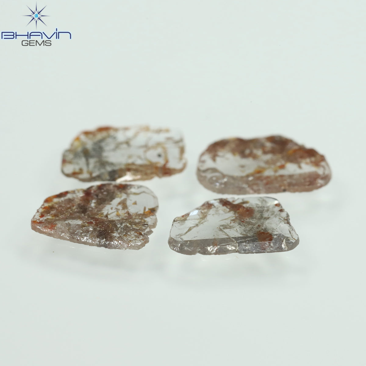 3.57 CT/5 ピース スライス シェイプ ナチュラル ルース ダイヤモンド ブラウン カラー I3 クラリティ (11.59 MM)