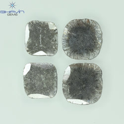 2.30 CT/3 ピース スライス形状 天然ダイヤモンド ソルト アンド ペッパー カラー I3 クラリティ (10.70 MM)