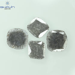 2.51 CT/4 PCS Slice Shape Natural Diamond Salt And Pepper Color I3 Clarity (8.42 MM)