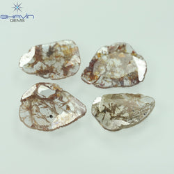 1.72 CT/4 Pcs Slice Shape Natural Loose Diamond Brown Color I3 Clarity (9.17 MM)