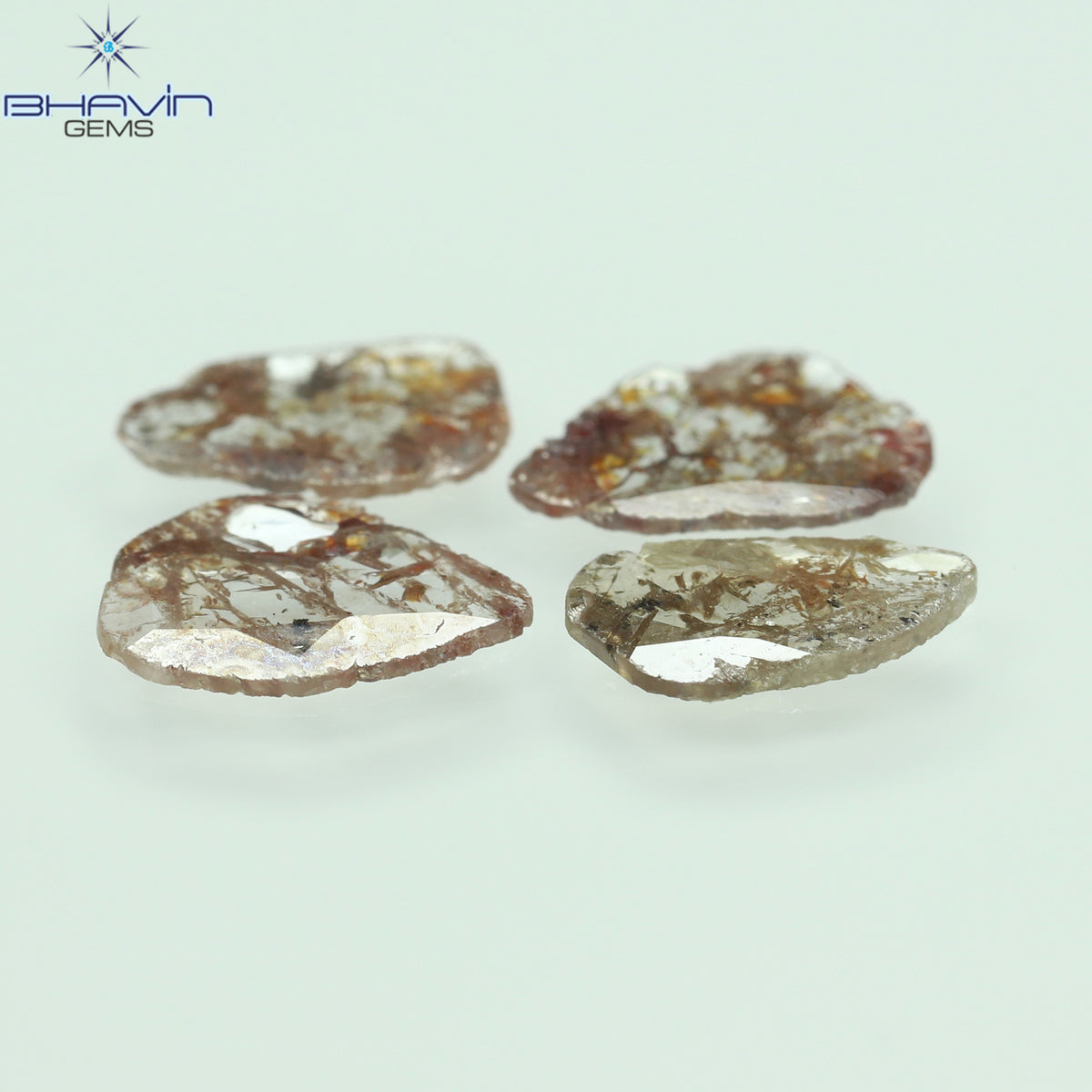 3.57 CT/5 ピース スライス シェイプ ナチュラル ルース ダイヤモンド ブラウン カラー I3 クラリティ (11.59 MM)