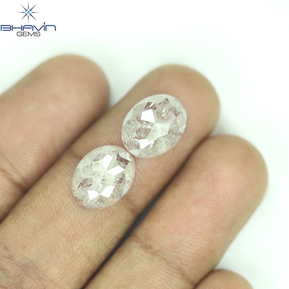 1.49 CT オーバルシェイプ 天然ダイヤモンド ソルトアンドペーパーカラー I3 クラリティ (8.15 MM)